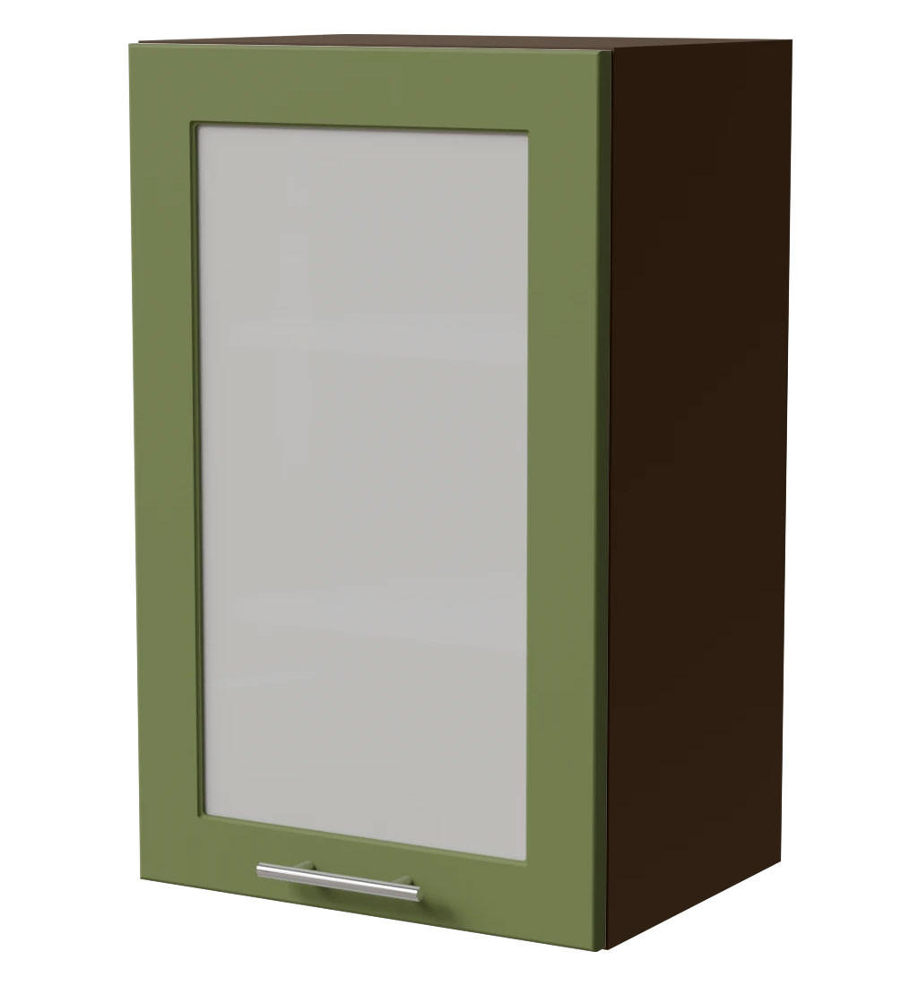KÜCHENHÄNGESCHRANK Brerra W2S/45 Lava / RAL 6025 farngrün Matt 45 / 32,5 / 72cm - Dunkelgrau/Grün, Holz/Holzwerkstoff (45/72/32.5cm) - Feldmann-Wohnen
