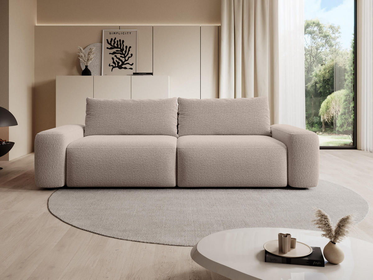 SOFA LOOP Beige 257x105x87 cm - Beige, Textil (257/87/105cm) - FURNLUX