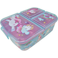 BROTDOSE mit Fächern Einhorn Motiv BPA frei 18 cm - Multicolor, Kunststoff (14/7/18cm)