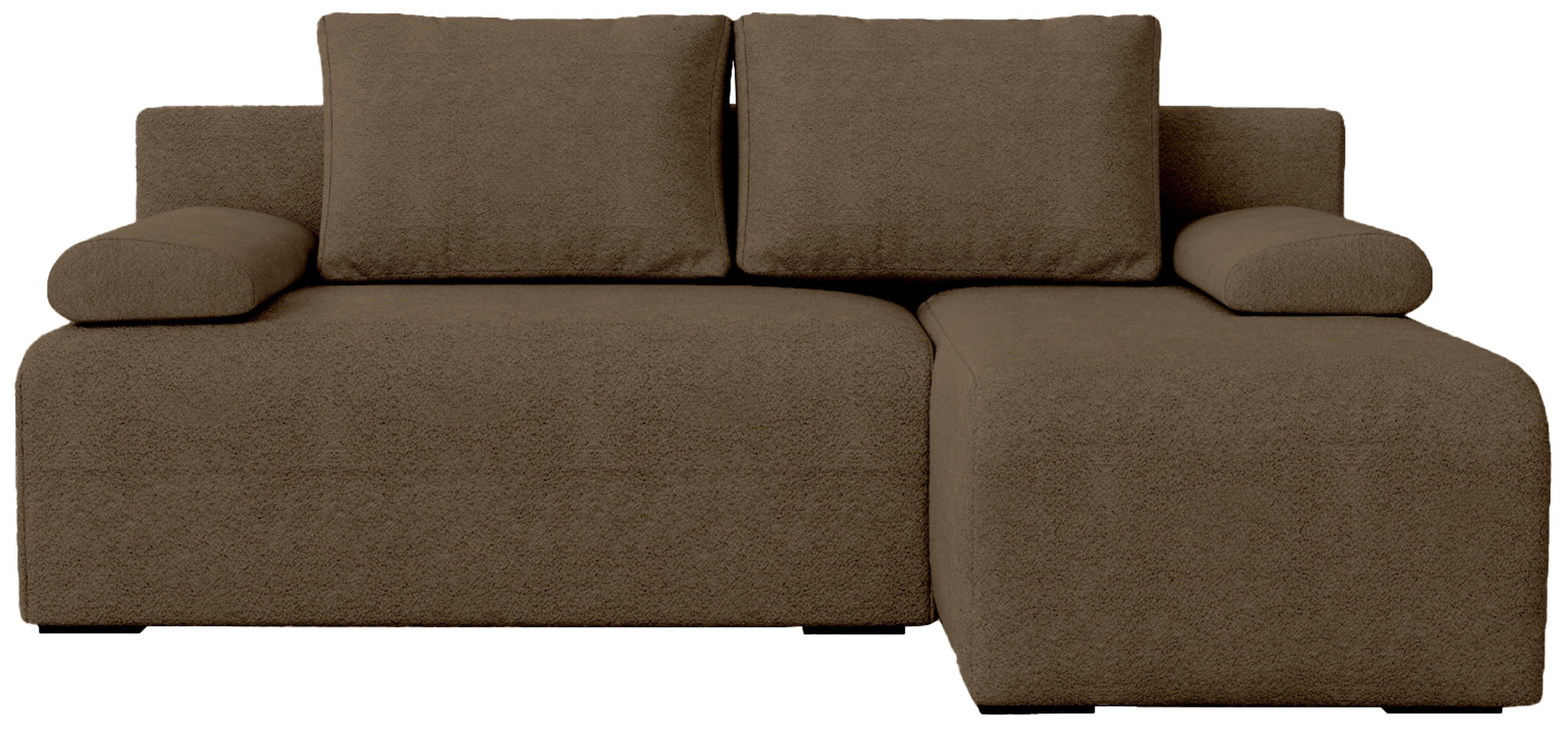 ECKSOFA Ernest mit Schlaffunktion Braun Bouclé - Braun, Textil (200/145cm) - Bromarkt