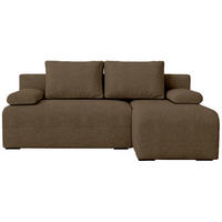 ECKSOFA Ernest mit Schlaffunktion Braun Bouclé - Braun, Textil (200/145cm) - Bromarkt