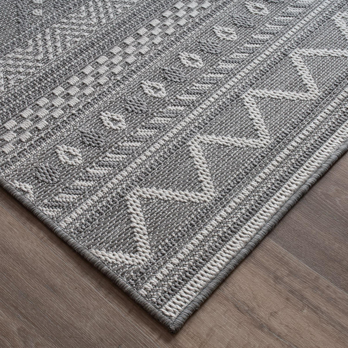 OUTDOORTEPPICH Grau-Hellgrau 120 x 160 cm - Hellgrau, Kunststoff (120/160cm) - TT Home