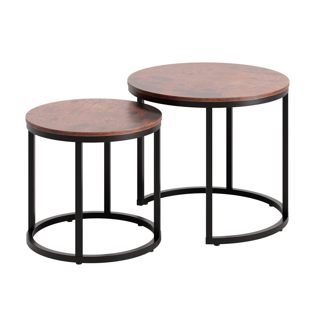 COUCHTISCH 2ER Set rund Eiche dunkel - Braun, Holzwerkstoff (50/50/42.5cm) - Home Collective