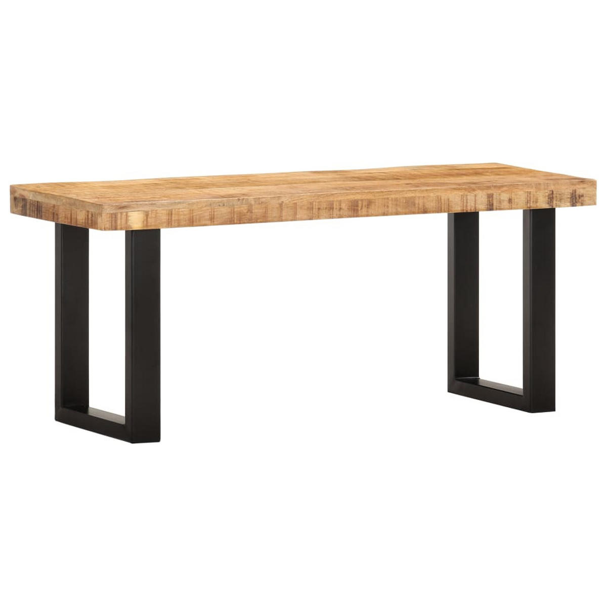 SITZBANK 110 Cm Raues Mango-Massivholz Und Stahl - Braun, Holz (110/46/35cm) - vidaXL