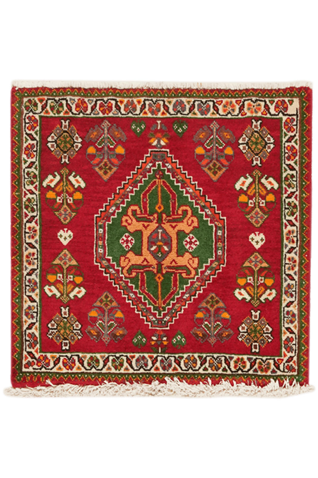 ORIENTTEPPICH handgeknüpft Gashgai Rot 50/50 cm Schurwolle - Rot, Textil (50/50cm) - Looma