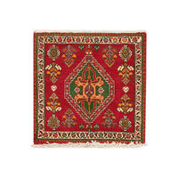 ORIENTTEPPICH handgeknüpft Gashgai Rot 50/50 cm Schurwolle - Rot, Textil (50/50cm) - Looma