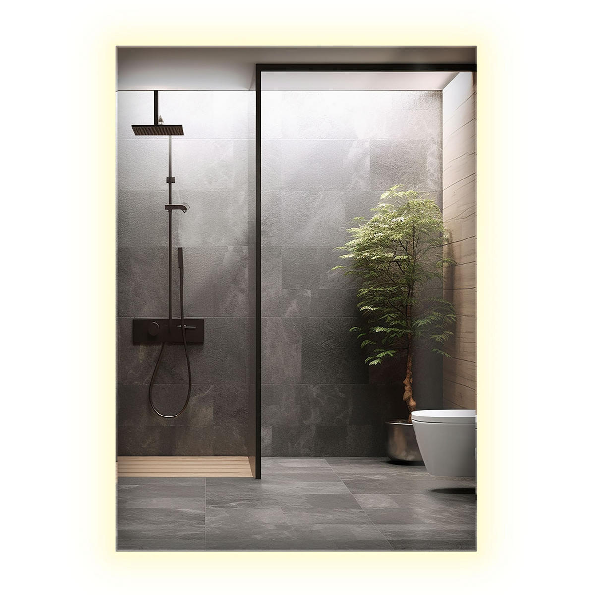 LED-SPIEGEL 70x50 cm Rechteckig Neutralweiß 4000K - Transparent, Glas (50/70/0.4cm) - Wallfluent