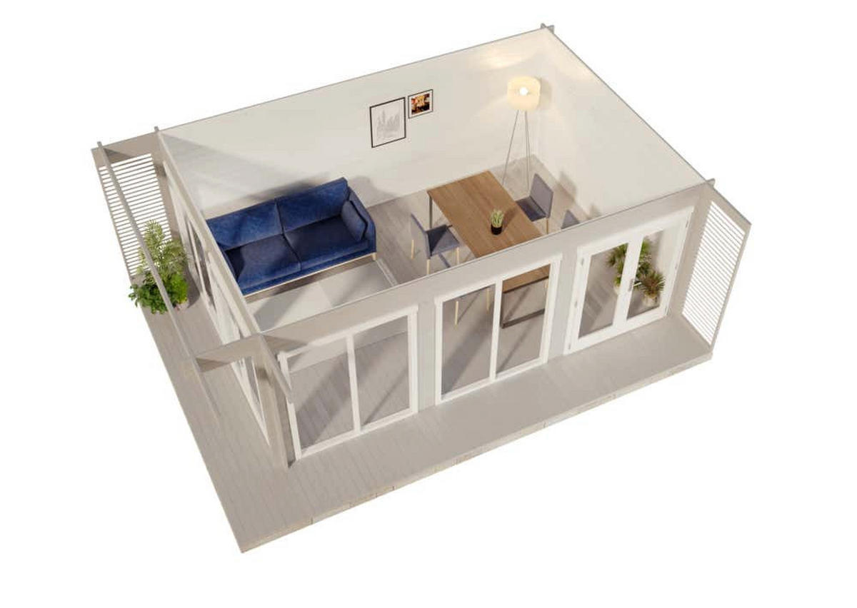GARTENHAUS Holz Viva - Naturfarben, Holz (668/241/472cm) - Alpholz
