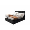 BOXSPRINGBETT ADÈLE 160x200 cm - elektrische Bett mit Matratze + Tooper und Bettkasten - Schwarz - 160x200 cm - Schwarz, Textil (160/200cm) - Trada