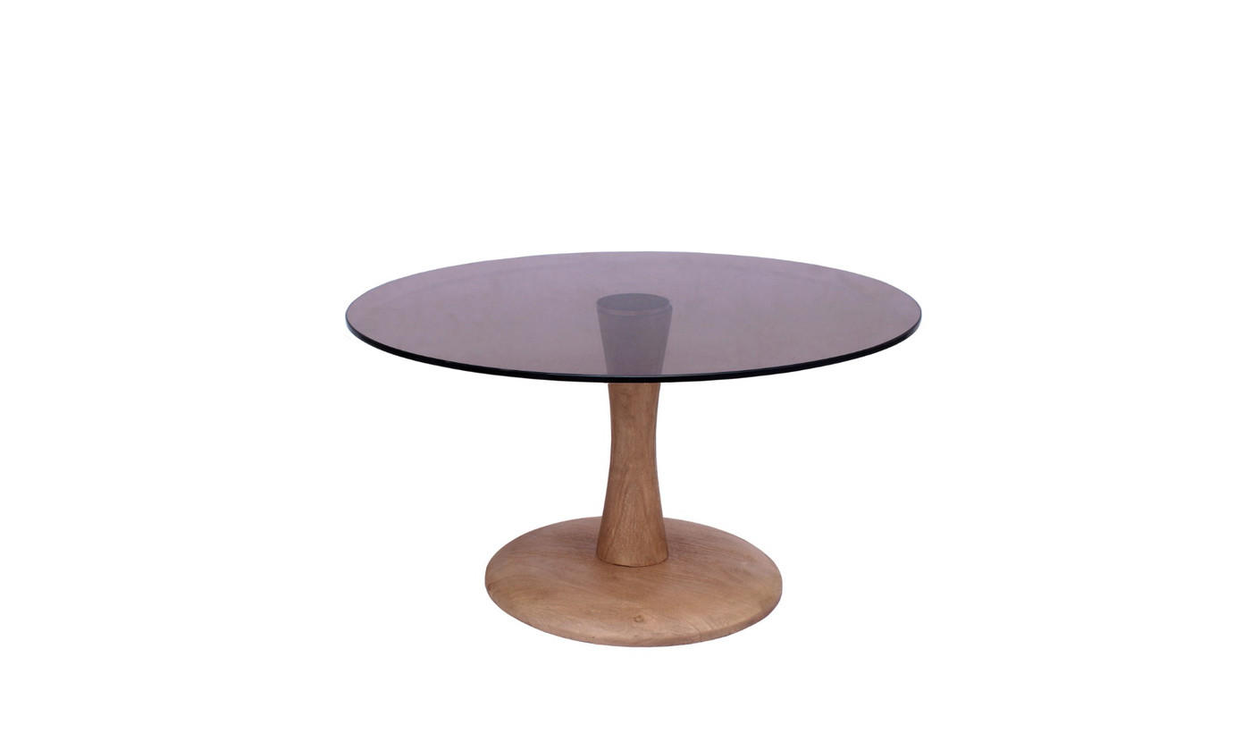 BEISTELLTISCH rund aus Glas 75x75x30cm, braun - Braun, Glas (75/75/45cm) - Livingfurn