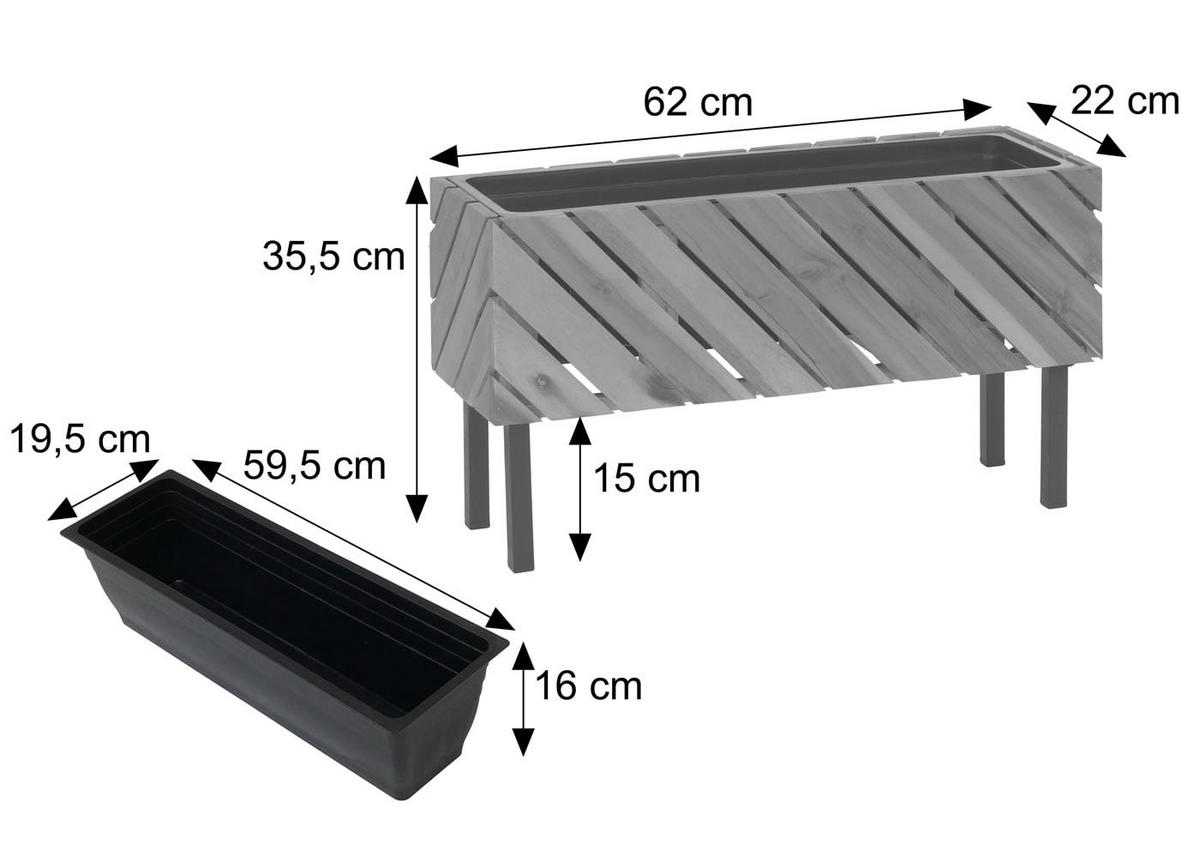 ZÁHONOVÝ KŮŽEK Světle hnědý - světle hnědá, dřevo (22/62/35cm) - MCW