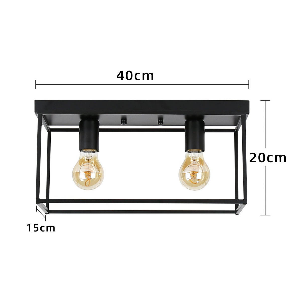 DECKENLEUCHTE Celestyn 38/18/15 cm - Schwarz, Metall (38/18/15cm) - ZMH