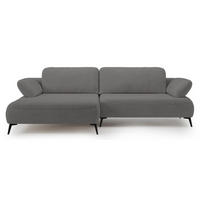 ECKSOFA Avolla Grau links - Schwarz/Grau, Textil/Metall (284/186cm) - Selsey