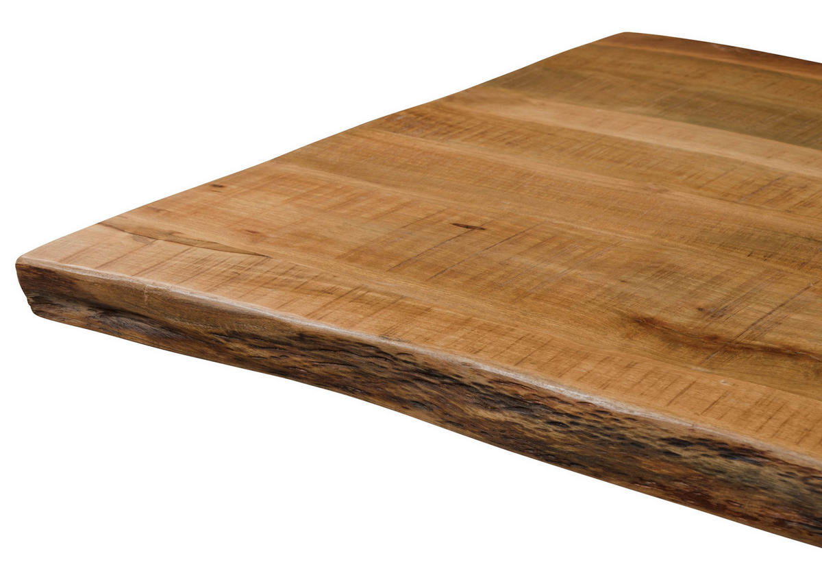 BAUMTISCH Mango 220x100x76 natur lackiert / A-Gestell anthrazit matt FREEFORM 5 - Braun, Holz (100/220/76cm) - Massivmoebel24