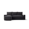 ECKSOFA mit Schlaffunktion SAVIO Poso 34 Links - Graphitfarben, Textil (232/140cm) - Bedante