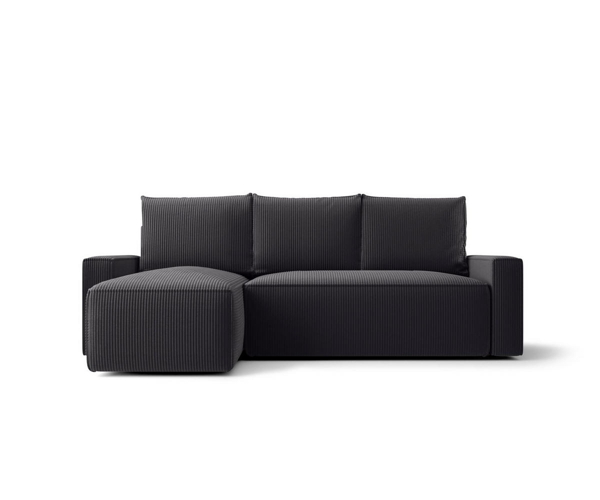 ECKSOFA mit Schlaffunktion SAVIO Poso 34 Links - Graphitfarben, Textil (232/140cm) - Bedante
