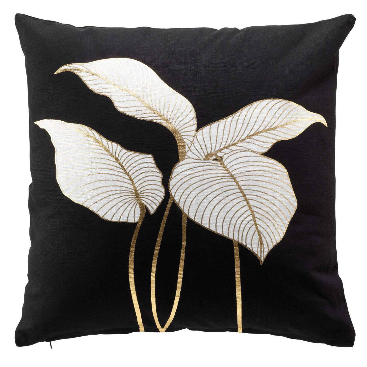 ZIERKISSEN Jill 45/45 cm - Schwarz, Naturmaterialien (45/45cm) - Douceur d´intérieur
