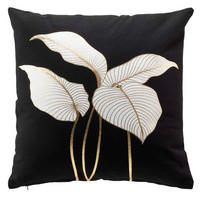 ZIERKISSEN Jill 45/45 cm - Schwarz, Naturmaterialien (45/45cm) - Douceur d´intérieur