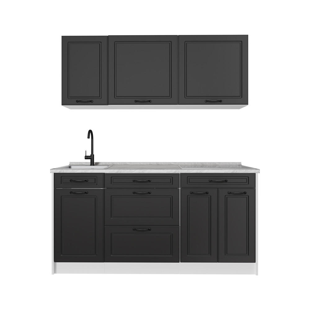 Vicco Singleküche Anthrazit, Weiß 160x81.6x60 cm