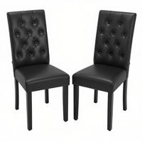 STUHL-SET DE-36178 2 Stück mit Holzbeinen Schwarz - Schwarz, Holz (49/99/42cm) - ComfortXL