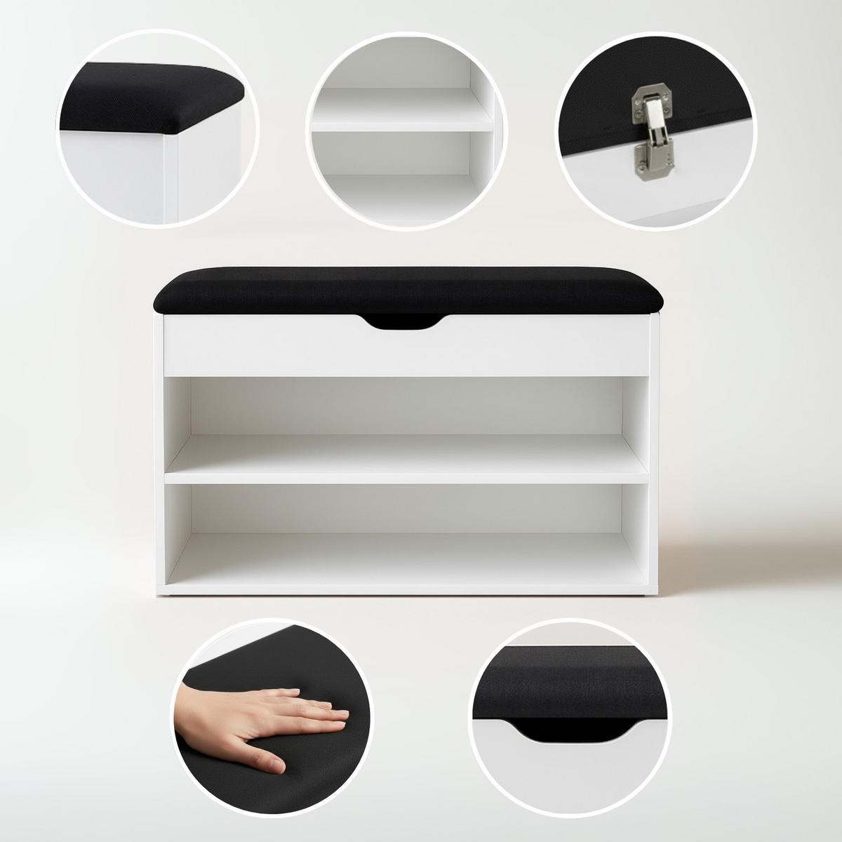 SCHUHREGAL Vault 60/30/47 cm - Weiß, Holzwerkstoff (30/47/60cm) - BOXIMO