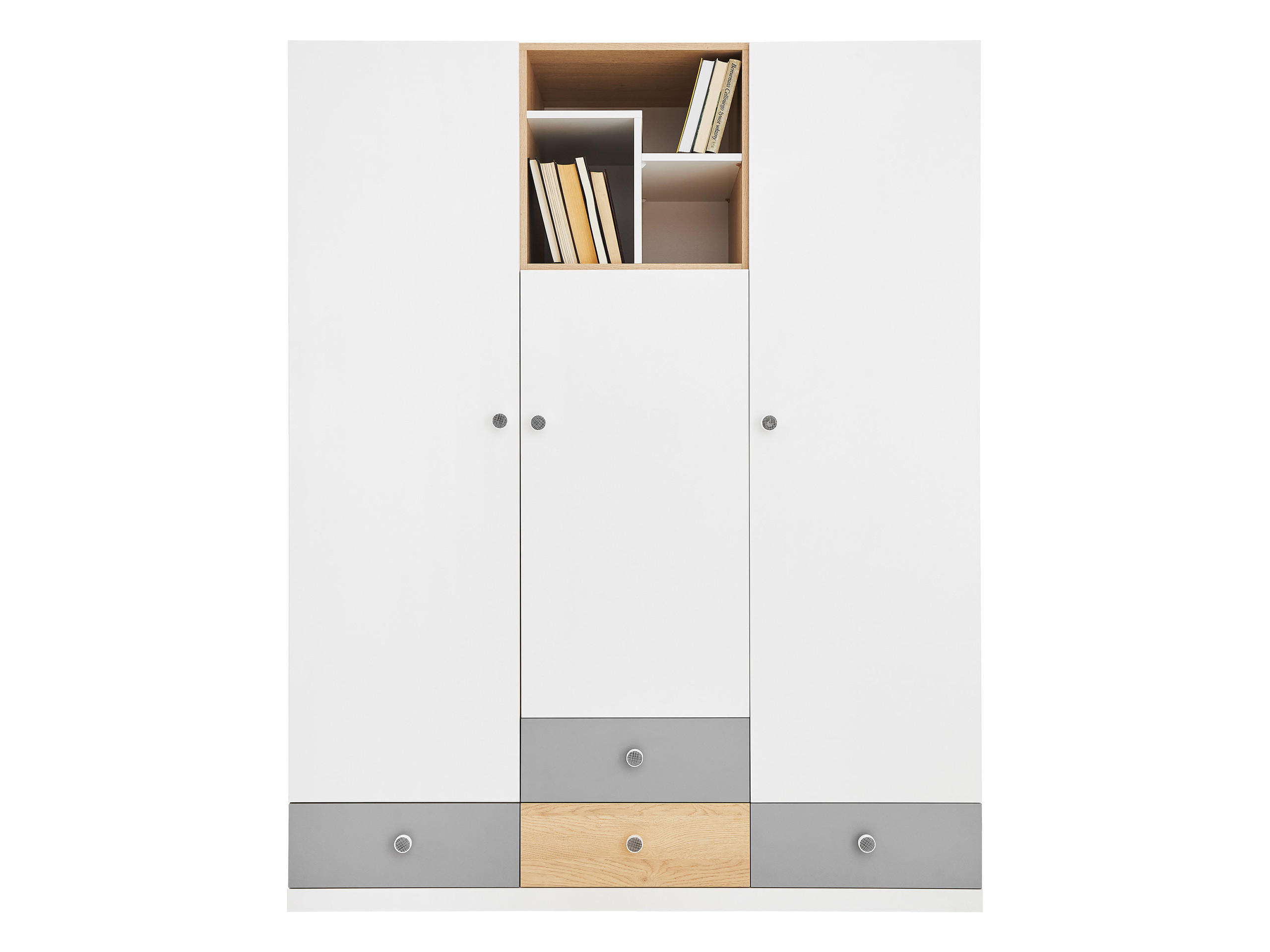 Mirjan24 Kleiderschrank Eiche, Weiß 150x190x50 cm