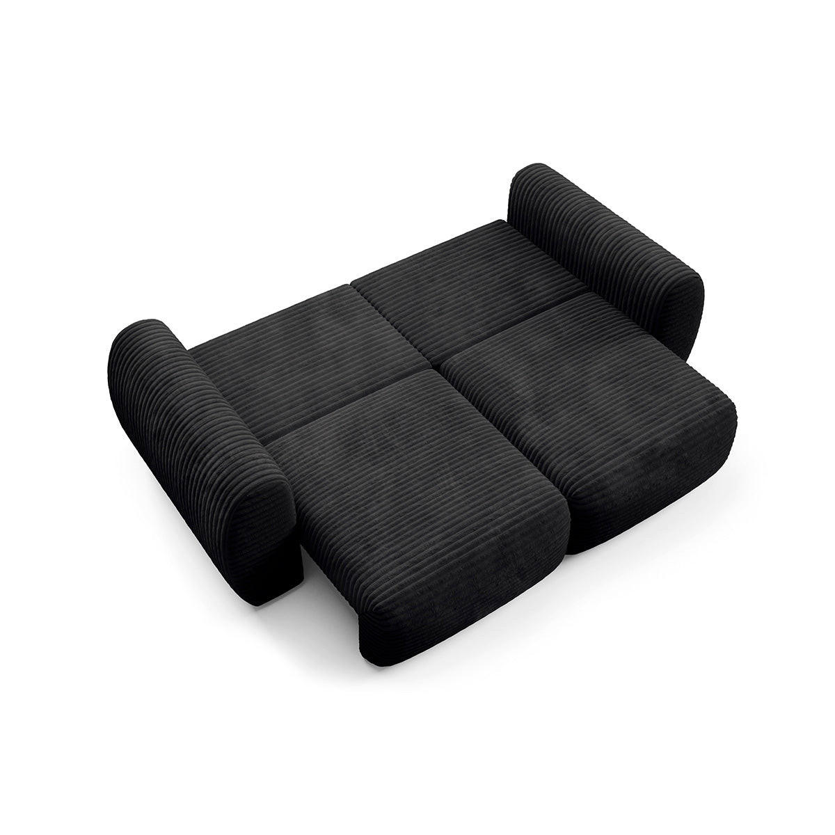 SOFA Camilla 3 Sitzplätze Schwarz - Schwarz, Holz (266/95/121cm) - Petits-meubles