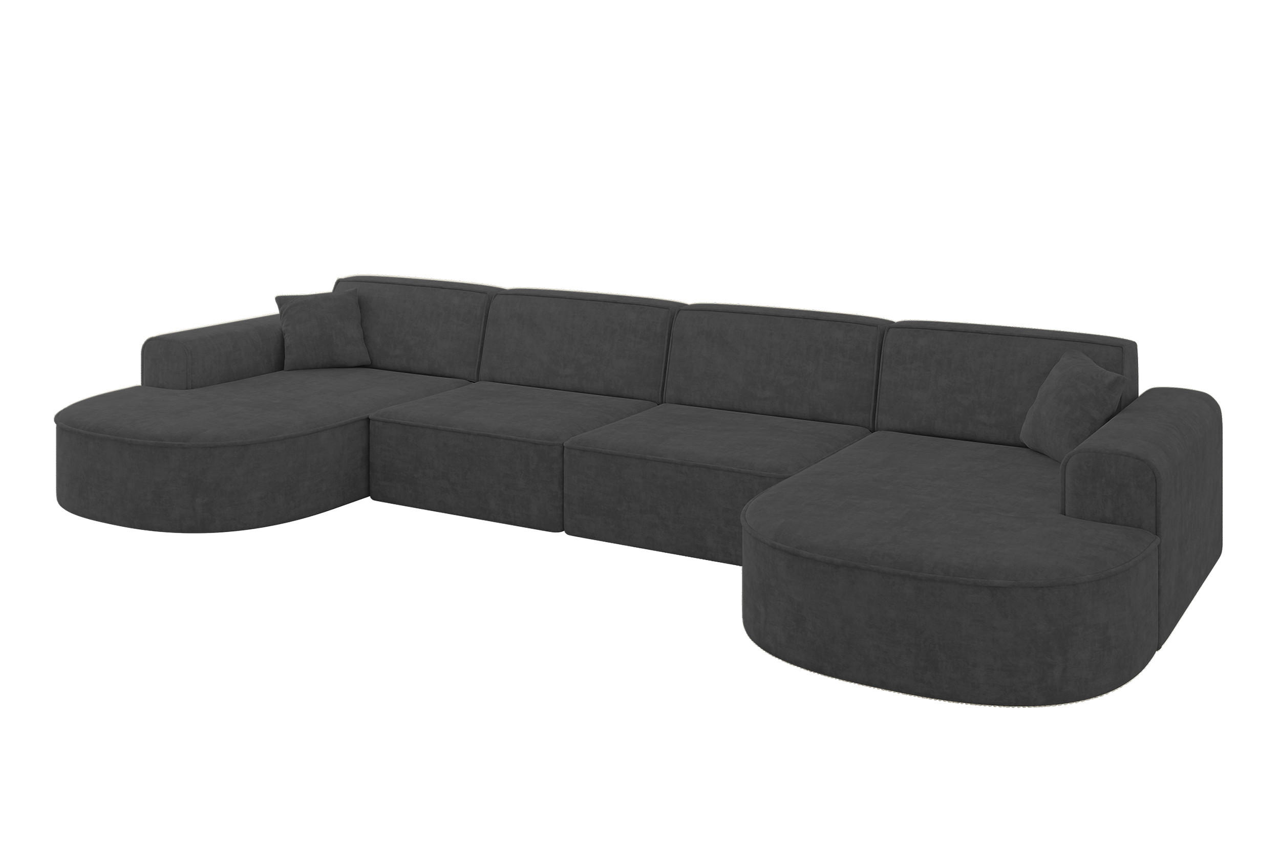 ALTDECOR SEDACÍ SOUPRAVA MARI-U2 – 388 x 171 x 79 cm, tmavě šedý velur