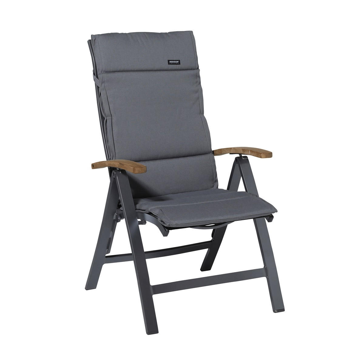 GARTENSTUHLKISSEN Rippe 125/50 cm 4er-Set - Grau, Textil (50/3/125cm) - Madison