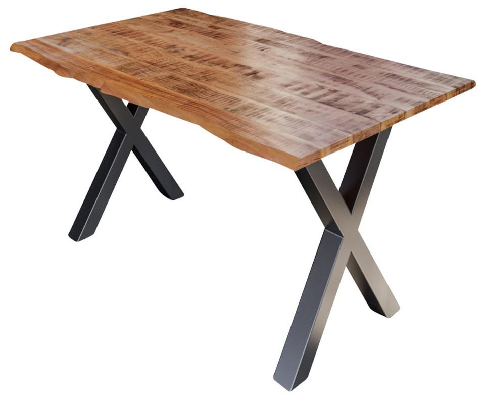 TISCHGRUPPE DORA - Beige/Silberfarben, Holz/Metall (160/77/85cm) - SAM