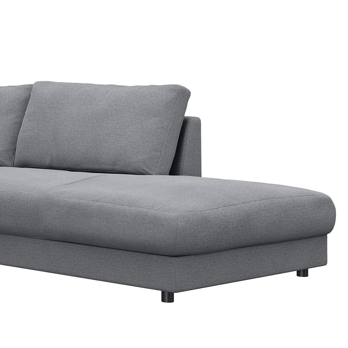ECKSOFA mit Ottomane - Schwarz/Grau, Kunststoff/Textil (277/251cm) - home24