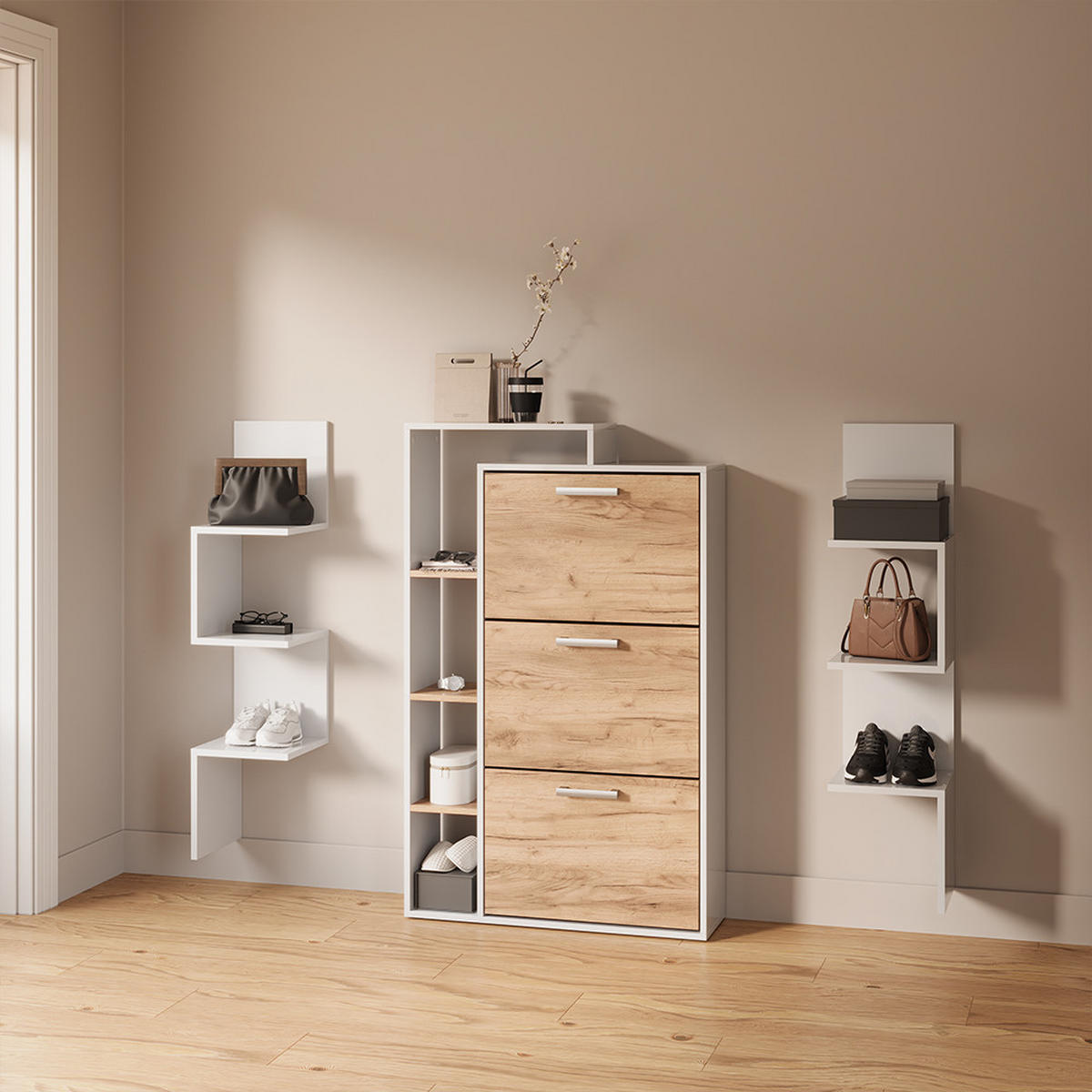 ECKREGAL Vesuvio Weiß 28 x 116.4 cm 2er Set - Weiß, Holzwerkstoff (28/116.4/28cm) - Livinity®