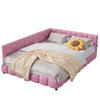 POLSTERBETT 140x200 cm, Rosa, LED-Beleuchtung und USB-Anschluss, Tagesbett Schlafsofa - Rosa, Textil/Metall (140/200cm)