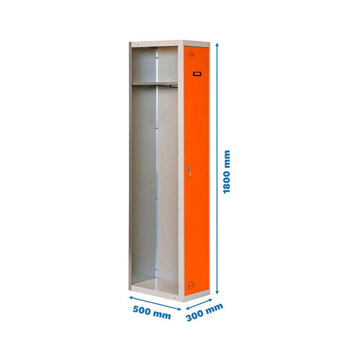 SPIND Amego HxBxT 180x30x50 cm 1 Abteil Anbaumodul Grau-Orange - Grau, Metall (30/180/50cm) - PROREGAL