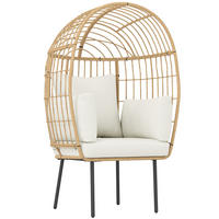 RATTANSESSEL DE-06740 mit abnehmbarem Kissen & Polster Beige - Beige, Kunststoff/Metall (80/155/95cm) - ComfortXL