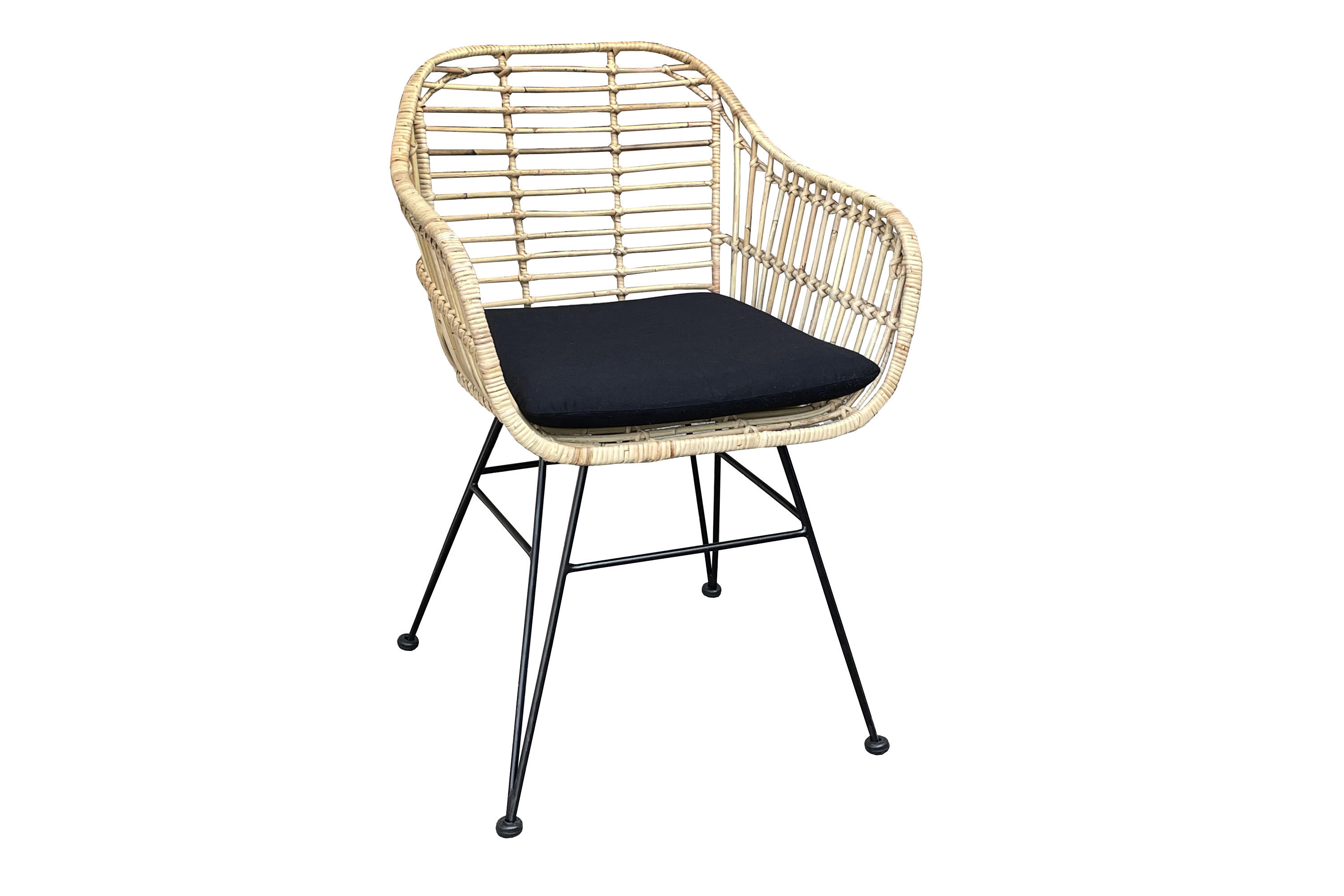 ESSZIMMERSTUHL ANTALYA - Beige/Schwarz, Naturmaterialien/Metall (43/82/40cm) - SAM
