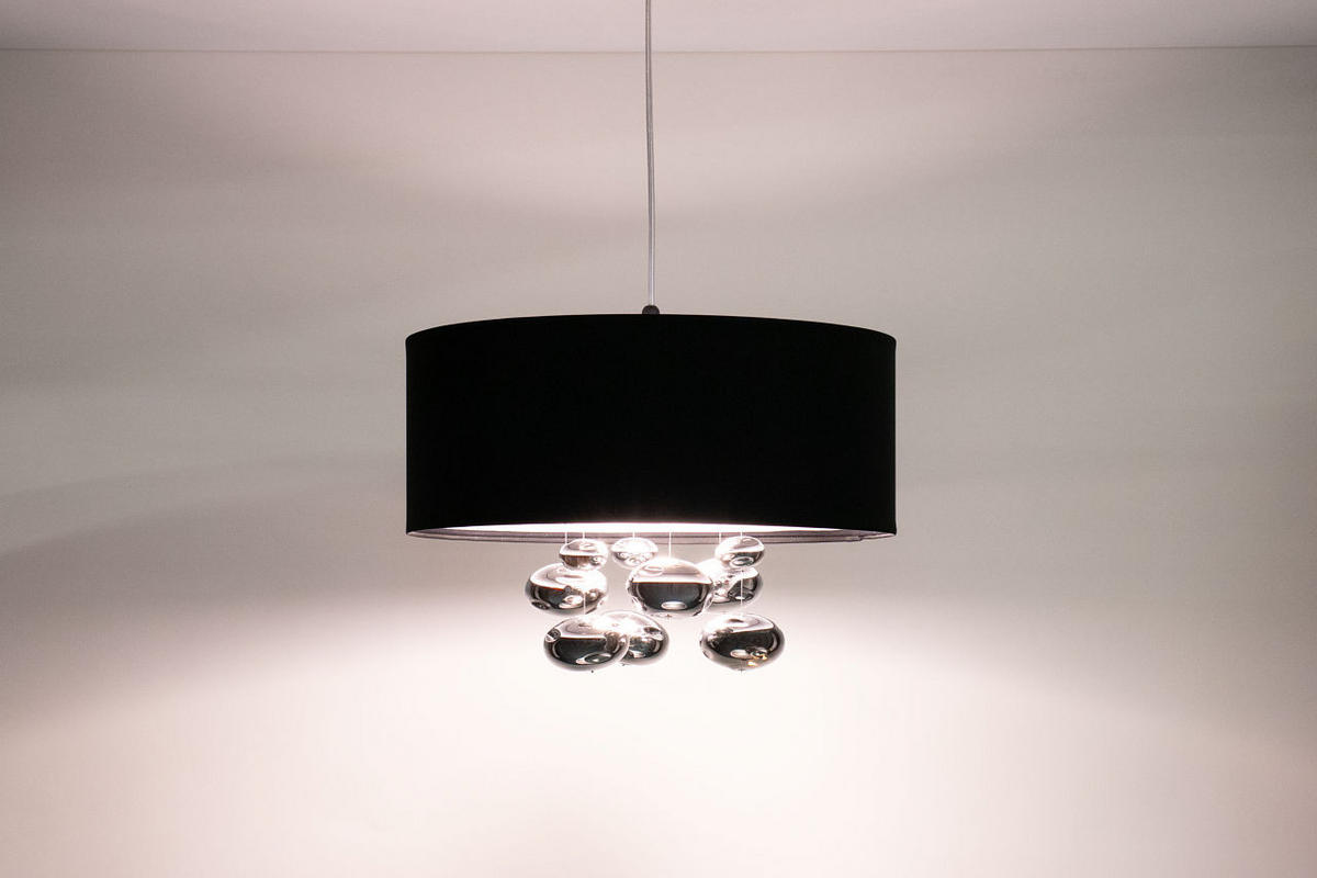 HÄNGELEUCHTE Schwarz 40/96 cm - Silberfarben/Schwarz, Kunststoff (40/1/96cm) - ONZENO