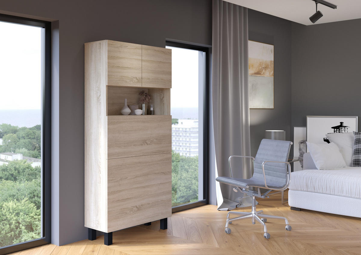 SCHREIBTISCH Sonoma Eiche 80/175/92 - Sonoma Eiche, Holzwerkstoff (90/50/175cm) - RAUMHIRSCH FURNITURE