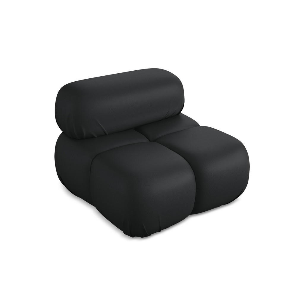 Thumbnail - Makamii Sessel, Schwarz, Leder, 1-Sitzer, Füllung: Schaumstoff, 96x70x95 cm, Made in EU, Wohnzimmer, Sessel, Polstersess...