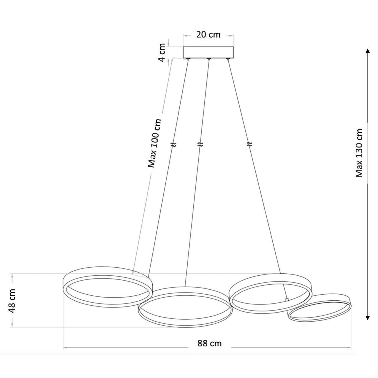 HÄNGELEUCHTE Newton, Schwarz, 130cm - Schwarz, Metall (88/48/130cm) - KOSILUM