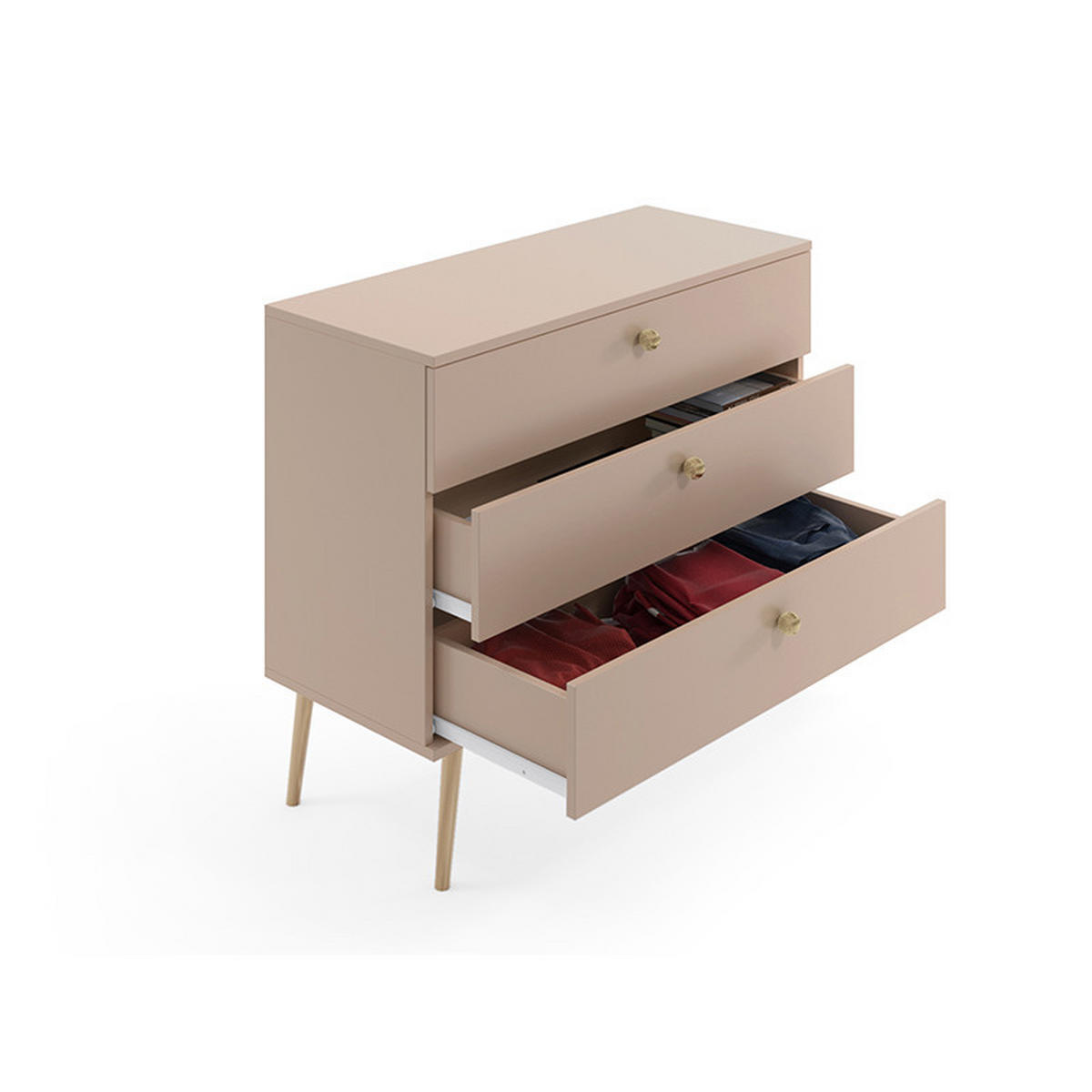 KOMMODE Ikon 100 Beige, Schubladenkommode - Beige, Holzwerkstoff (100/85/41cm) - Bettso