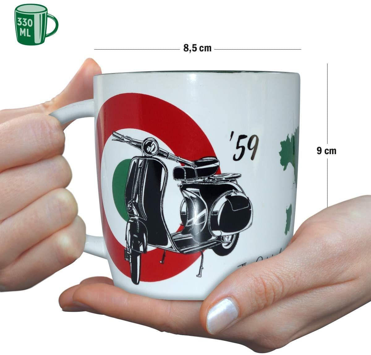 KAFFEETASSE 330 ml Vespa The Italian Classic - Multicolor, Keramik (0.33L) - Nostalgic-Art