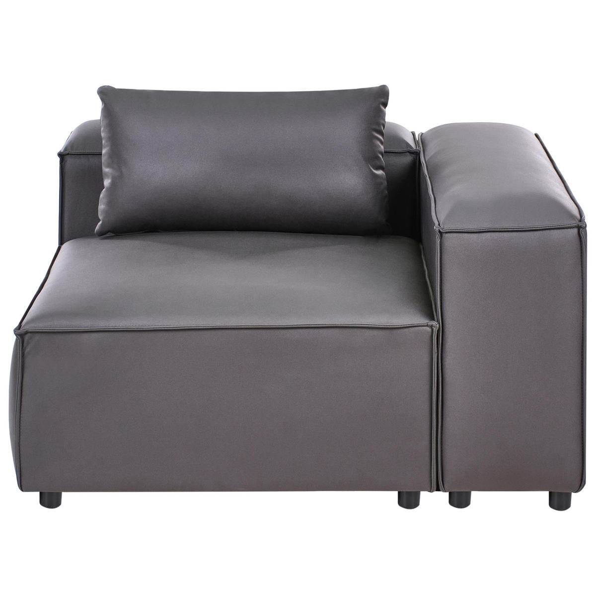ECKMODUL Stoff Schwarz symmetrisch Brande - Schwarz, Textil (123/70/121cm) - Beliani
