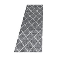 TEPPICH Hochflor Shaggy Geometrisch Polypropylen Wohnzimmer Grau Läufer 80x250 - Grau, Textil (80/250cm) - KADIMA DESIGN