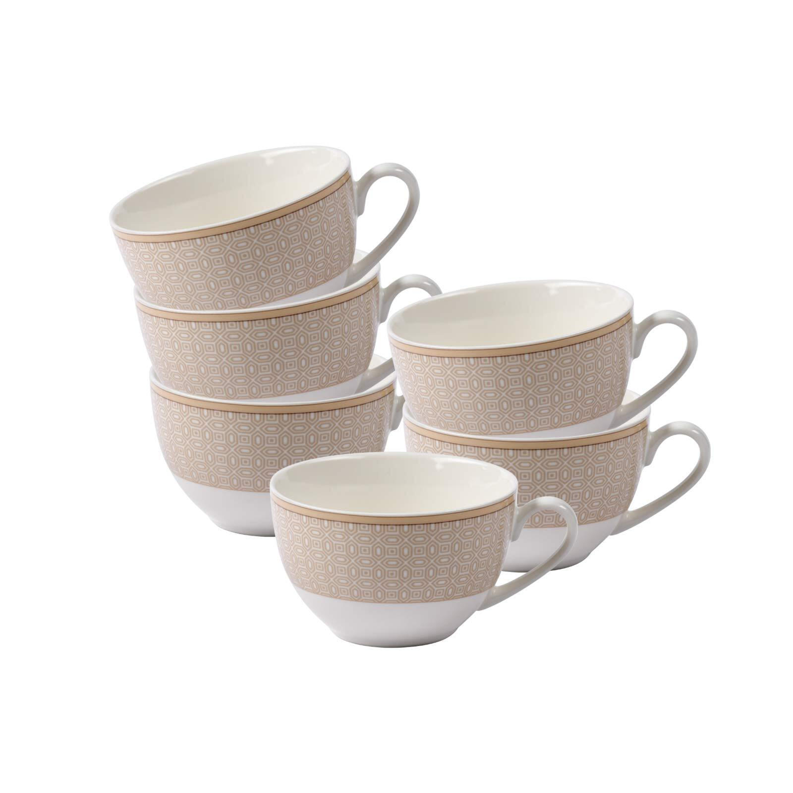 KAFFEETASSEN Geo beige 250 ml 6er Set - Beige, Keramik (0.25L) - Ritzenhoff Breker