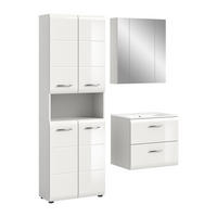 BADKOMBINATION Ice 135x185x46 cm weiß Hochglanz MDF 3tlg. - Weiß, Holz (135/185/46cm)