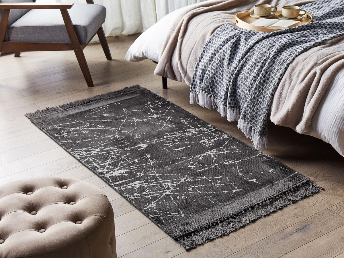 KURZFLOR-TEPPICH Hanli 150/80 cm - Grau, Naturmaterialen (80/150cm) - Beliani