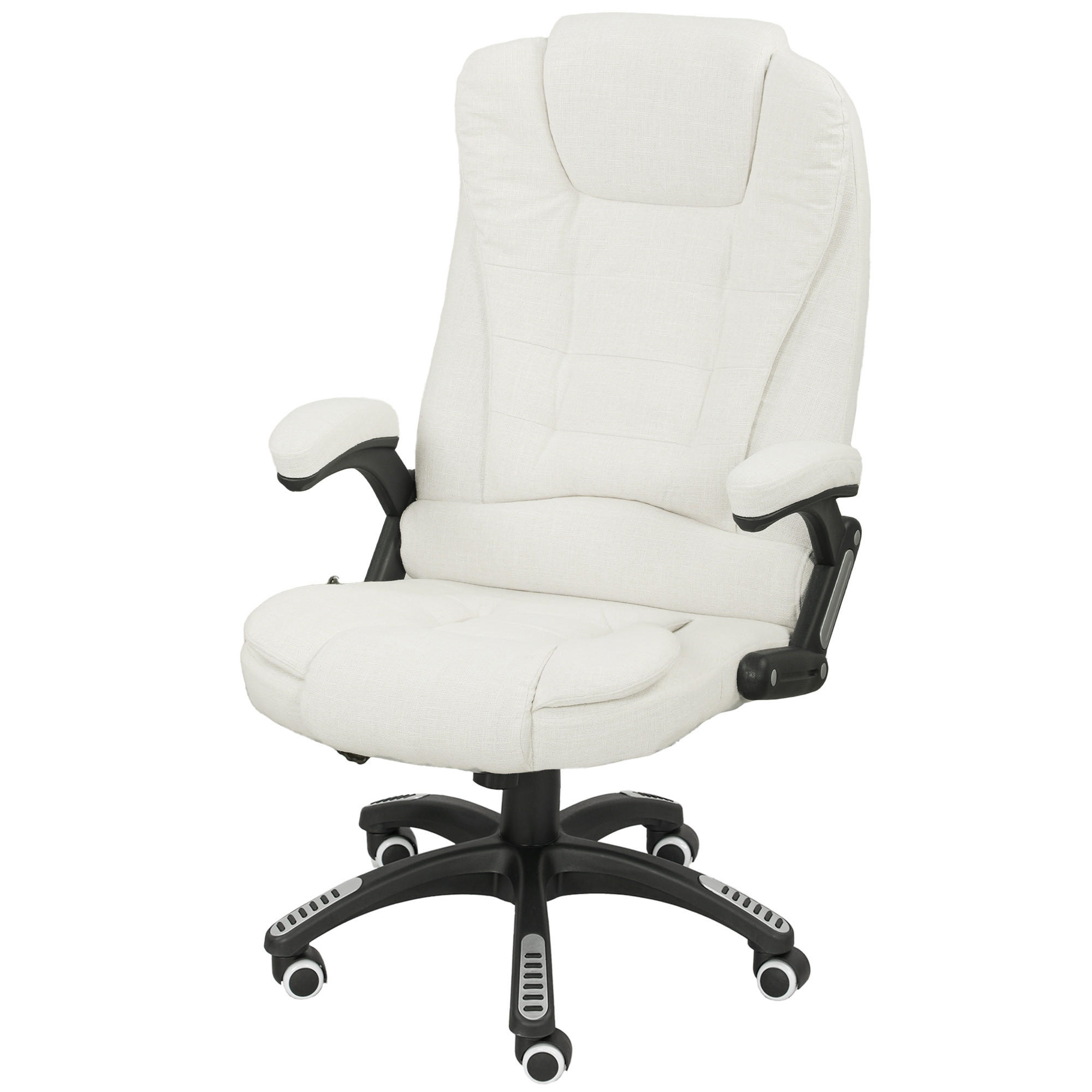 BÜROSTUHL Cremeweiß Leinenimitat (100% Polyester), Schaumstoff 67xx74x116 xm - Weiß, Kunststoff (74/116/67cm) - DESIGN IN