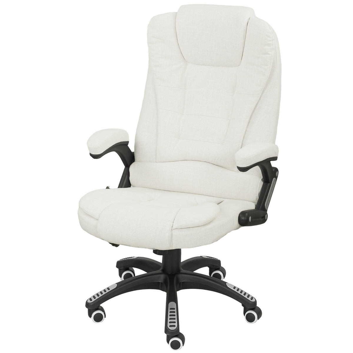 DREHSTUHL DE-05047 Mit Massagefunktion, neigbar & höhenverstellbar Cremeweiß - Creme, Metall (74/116/67cm) - ComfortXL