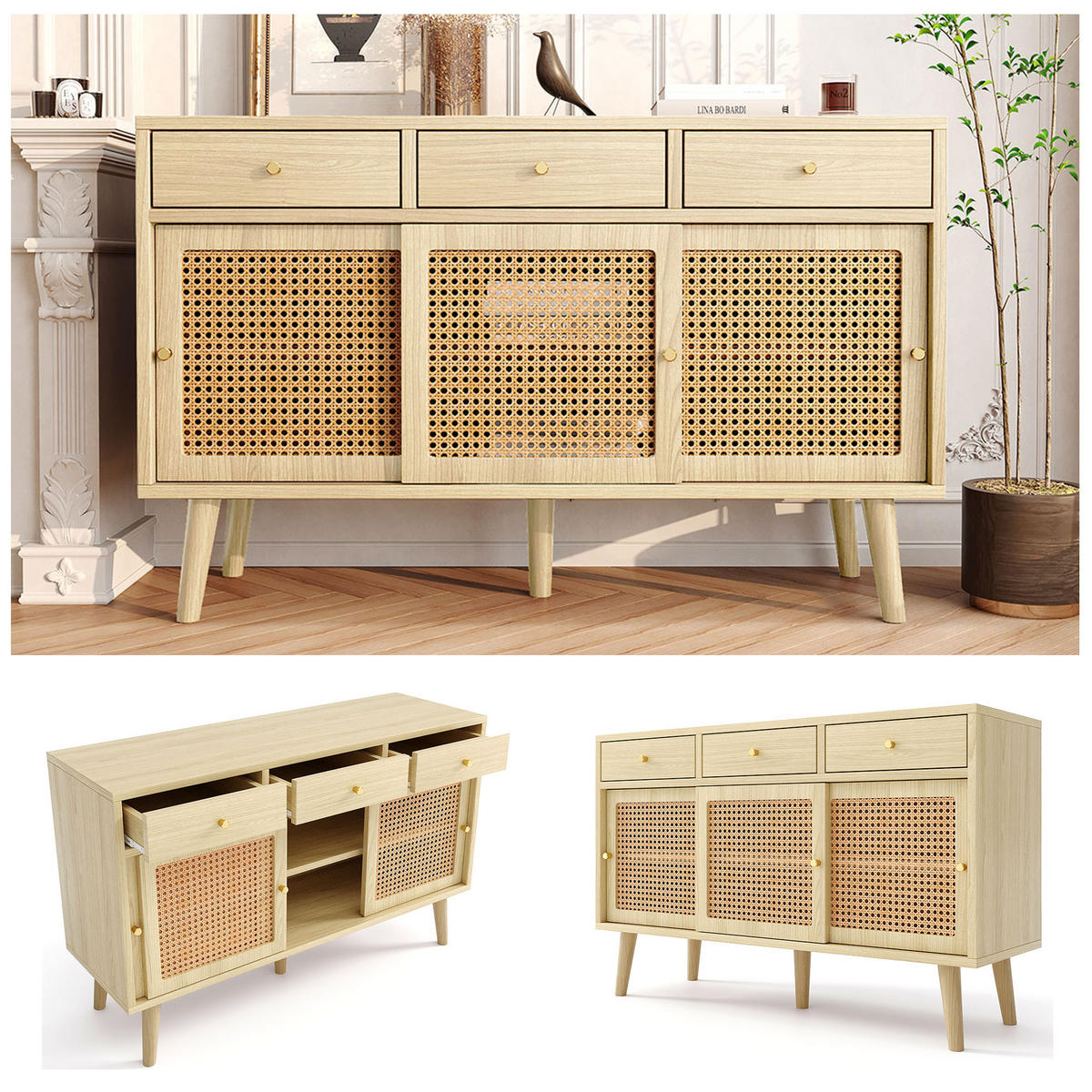 SIDEBOARD Hellbraun 120/40/78 cm - Braun, Holzwerkstoff (40/78/120cm) - Urban Meuble